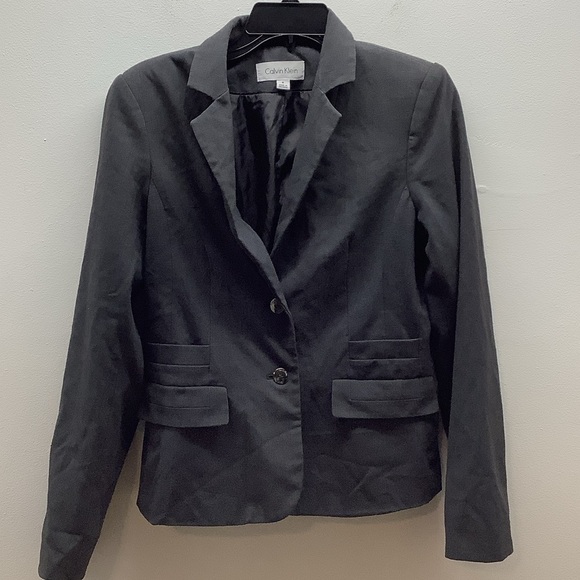 Calvin Klein Size 6 Women's Charcoal Blazer Preloved - Picture 1 of 8